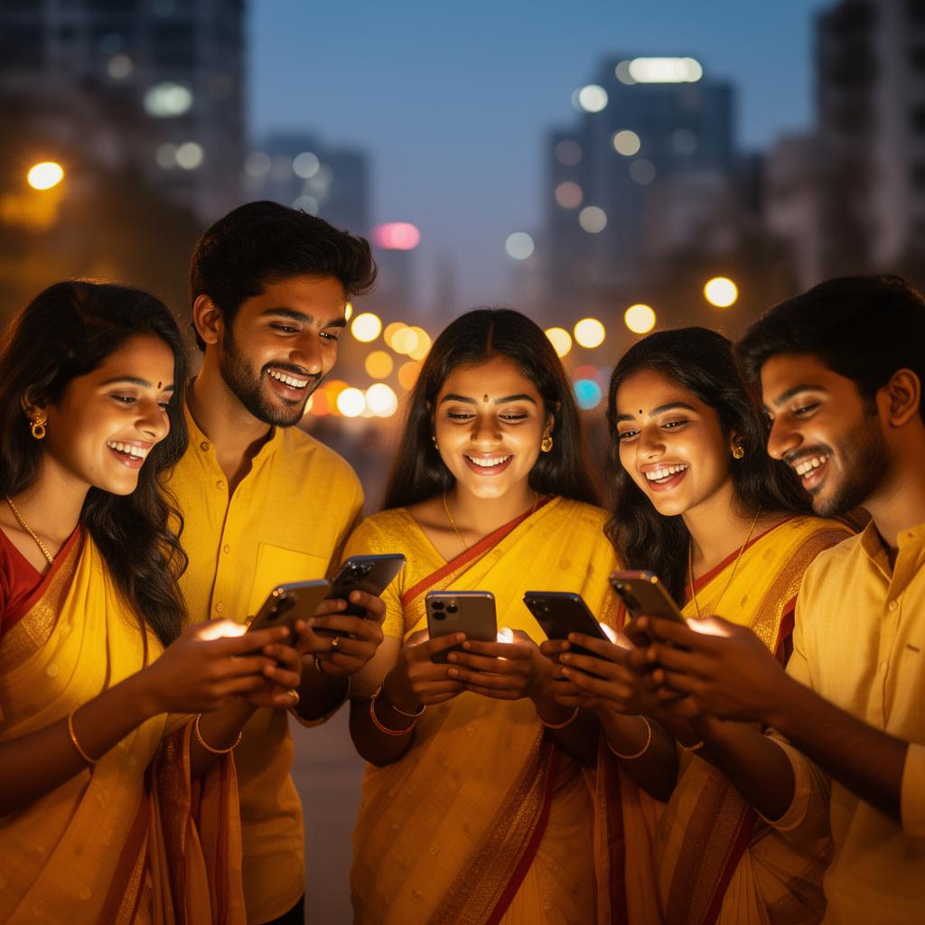 Young Indians using BharatCrypto on their phones